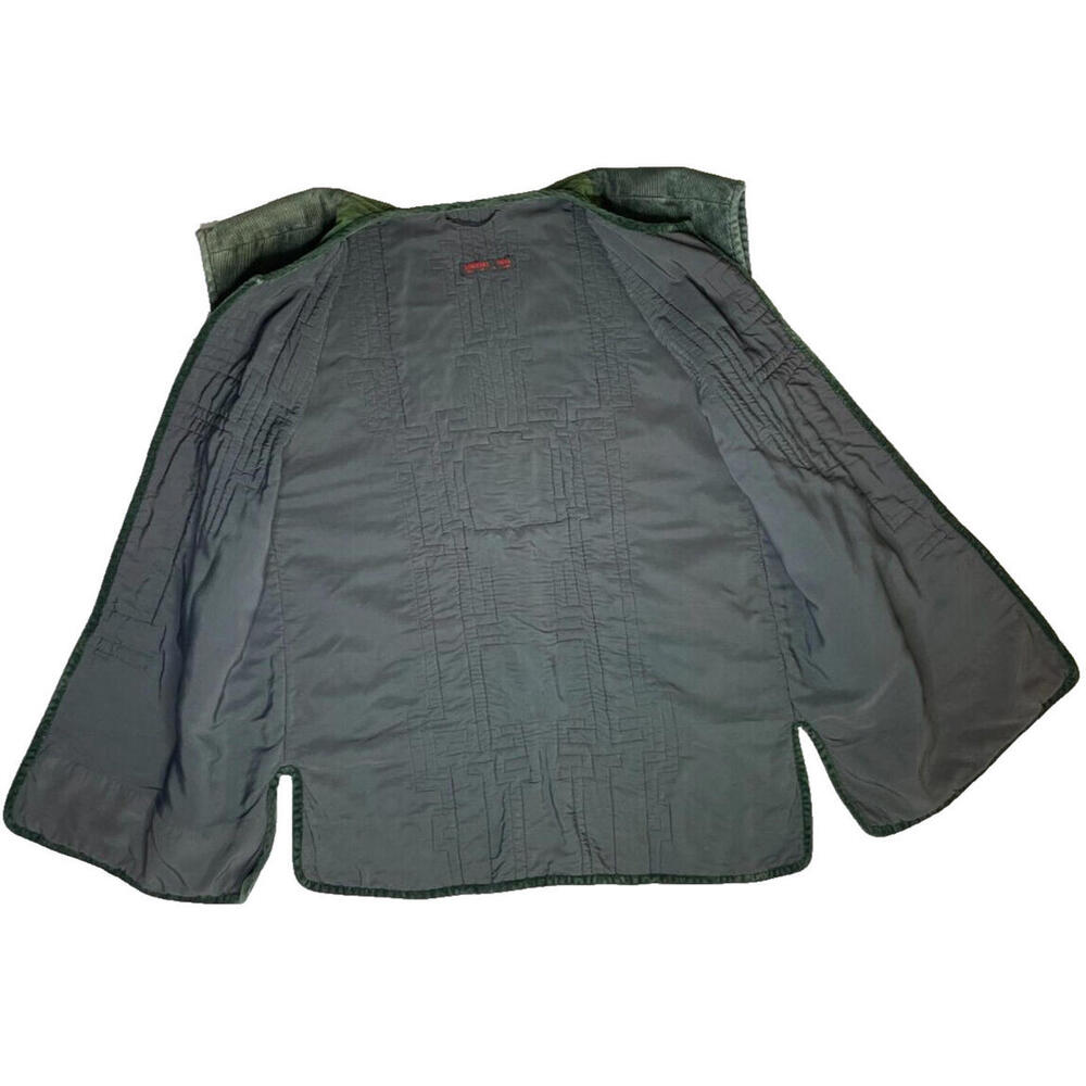 Vtg Banderas Piera Vest Coat Patchwork L/XL Corduroy Green Quilted Lined - Picture 6 of 8